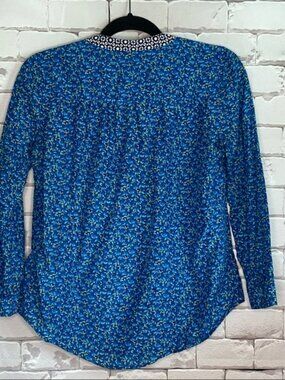 J. CREW Cotton/Silk Long Sleeve Top Blue Size 00